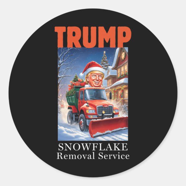 Donald Trump Christmas Funny Snowflake Removal  Classic Round Sticker (Front)