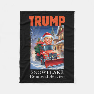 Donald Trump Christmas Funny Snowflake Removal  Fleece Blanket