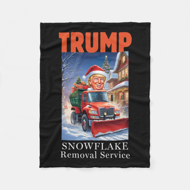 Donald Trump Christmas Funny Snowflake Removal  Fleece Blanket (Front)