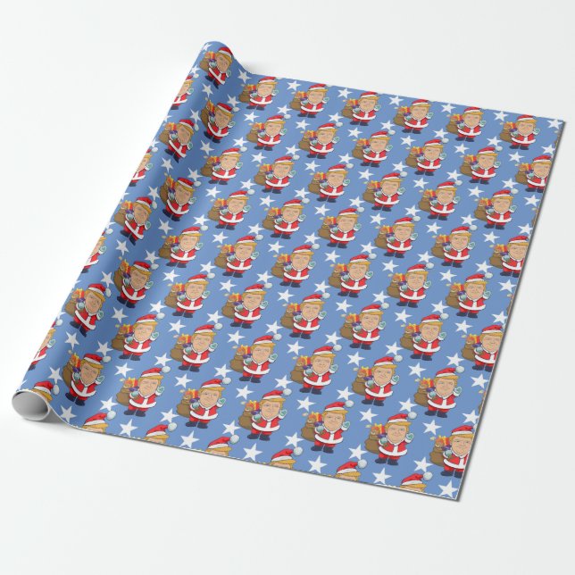 Donald Trump christmas jolly president Santa Claus Wrapping Paper (Unrolled)