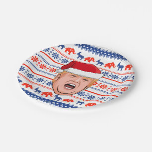 DONALD TRUMP Christmas Paper Plate