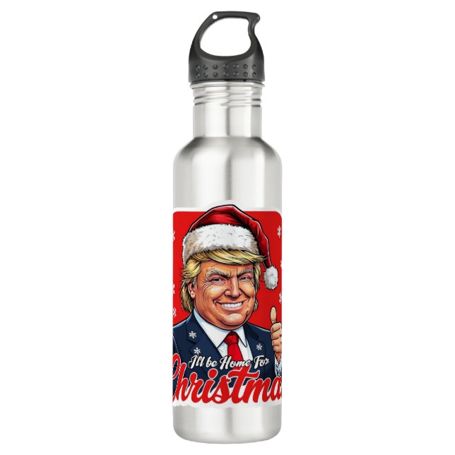 Donald Trump Christmas Santa Claus Art 710 Ml Water Bottle (Front)