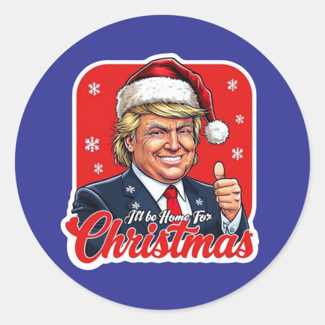 Donald Trump Christmas Santa Claus Art Classic Round Sticker (Front)