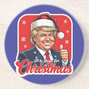 Donald Trump Christmas Santa Claus Art Coaster