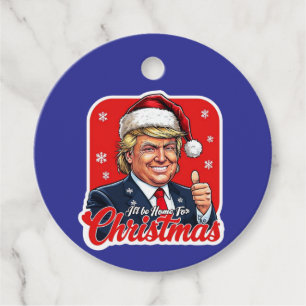 Donald Trump Christmas Santa Claus Art Favour Tags