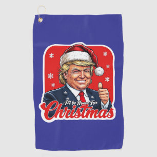 Donald Trump Christmas Santa Claus Art Golf Towel