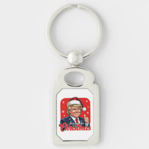 Donald Trump Christmas Santa Claus Art Key Ring