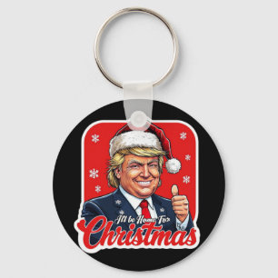 Donald Trump Christmas Santa Claus Art Key Ring