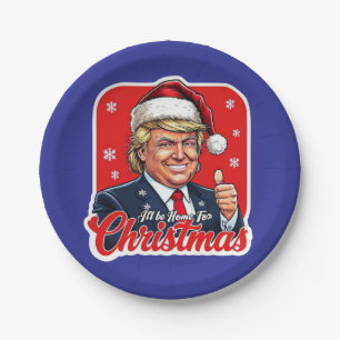 Donald Trump Christmas Santa Claus Art Paper Plate