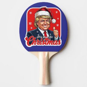 Donald Trump Christmas Santa Claus Art Ping Pong Paddle
