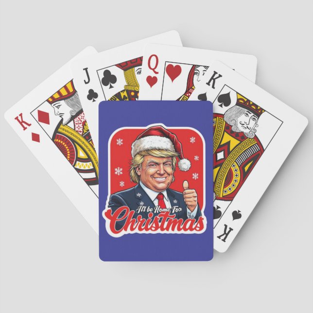 Donald Trump Christmas Santa Claus Art Playing Cards (Back)