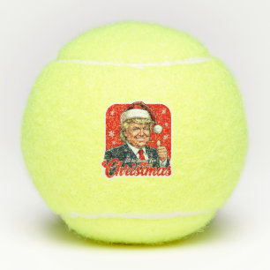Donald Trump Christmas Santa Claus Art Tennis Balls
