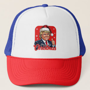 Donald Trump Christmas Santa Claus Art Trucker Hat