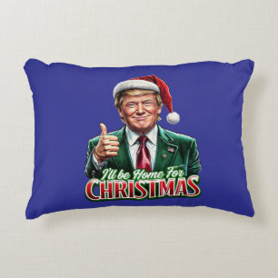 Donald Trump Christmas Santa Hat Thumbs Up Decorative Cushion