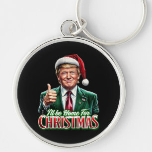 Donald Trump Christmas Santa Hat Thumbs Up Key Ring