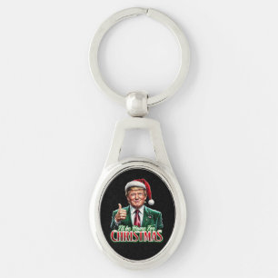 Donald Trump Christmas Santa Hat Thumbs Up Key Ring