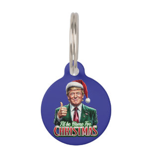Donald Trump Christmas Santa Hat Thumbs Up Pet Tag