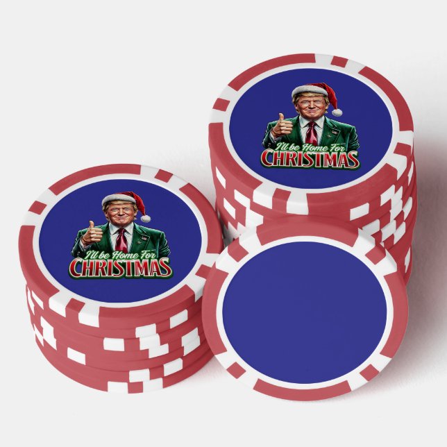 Donald Trump Christmas Santa Hat Thumbs Up Poker Chips (Stack)