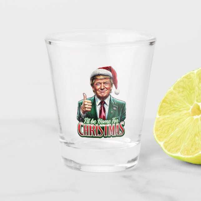Donald Trump Christmas Santa Hat Thumbs Up Shot Glass (Front)