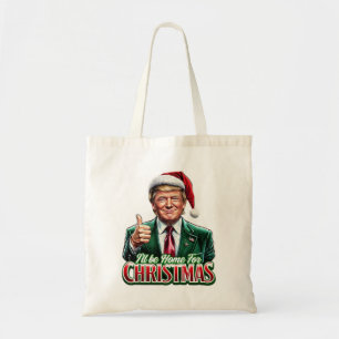 Donald Trump Christmas Santa Hat Thumbs Up Tote Bag
