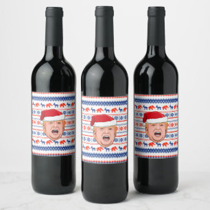 DONALD TRUMP Christmas Wine Label