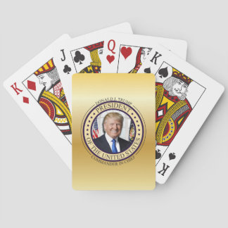 DONALD TRUMP COMMANDER IN CHIEF GOLD PRESIDENTIAL PLAYING CARDS