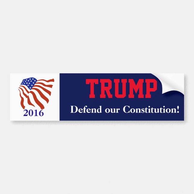 Donald Trump Constitution Flag Bumper Sticker (Front)