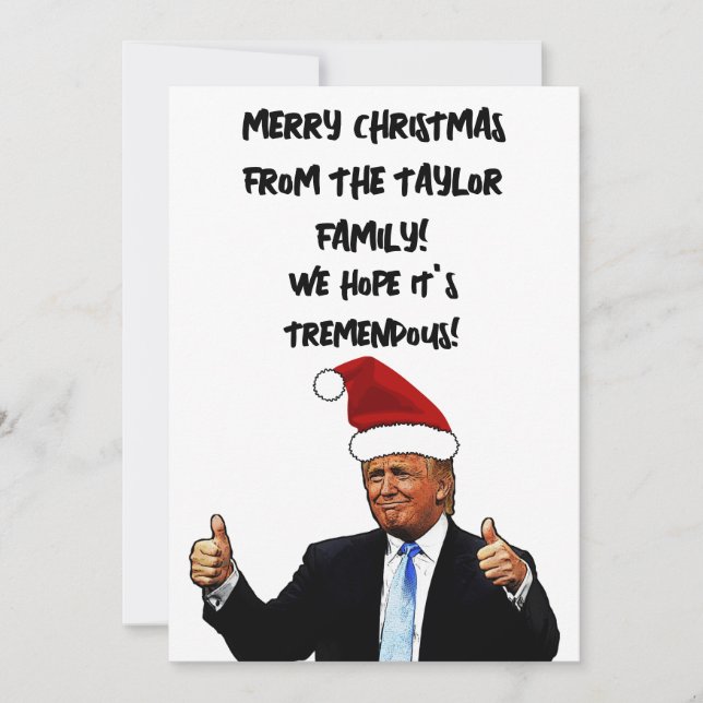 DONALD TRUMP CUSTOM CHRISTMAS Flat Holiday Card (Front)