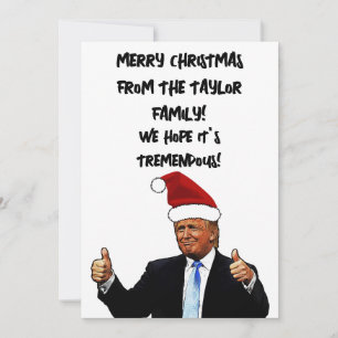 DONALD TRUMP CUSTOM CHRISTMAS Flat Holiday Card