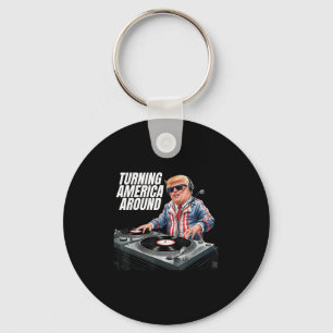 Donald Trump Dj Turning America Around President 2 Key Ring