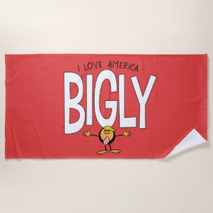 Donald Trump Emoji - I Love America Bigly Beach Towel