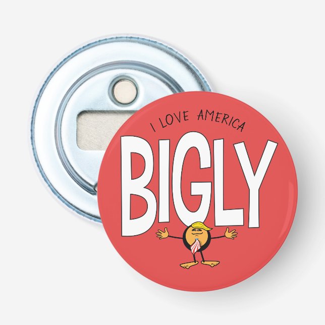 Donald Trump Emoji - I Love America Bigly Bottle Opener (Front)