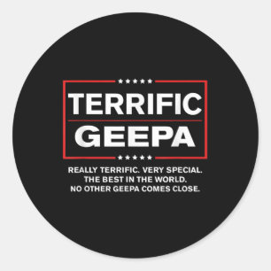 Donald Trump Fathers Day Gift For Geepa Funny Camp Classic Round Sticker