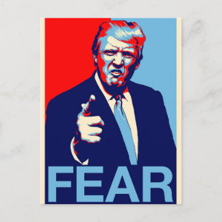 Donald trump "Fear" parody poster 2017 Postcard