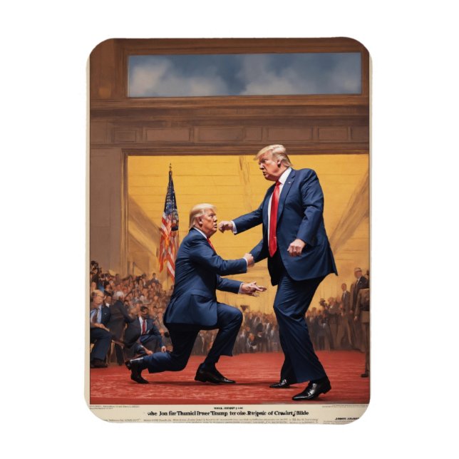 Donald trump fighting against a weak opponent Joe  Magnet (Vertical)