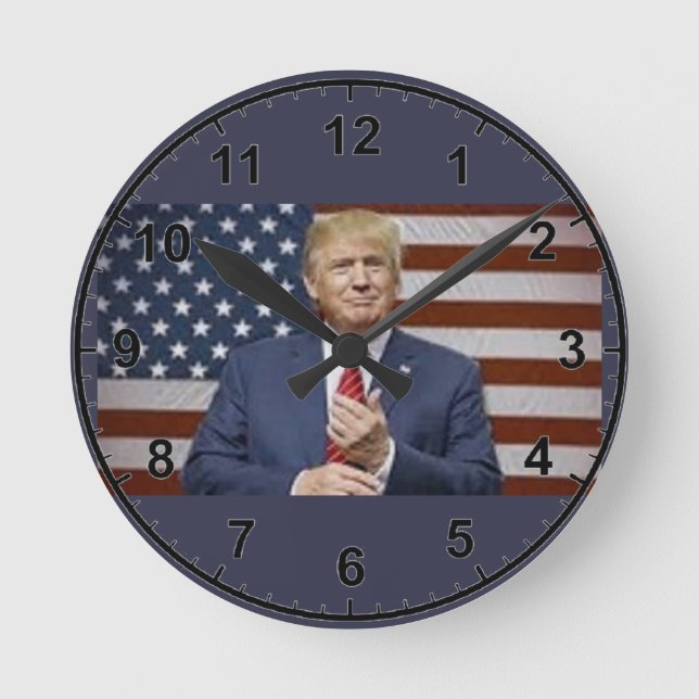 Donald Trump Flag Round Clock (Front)