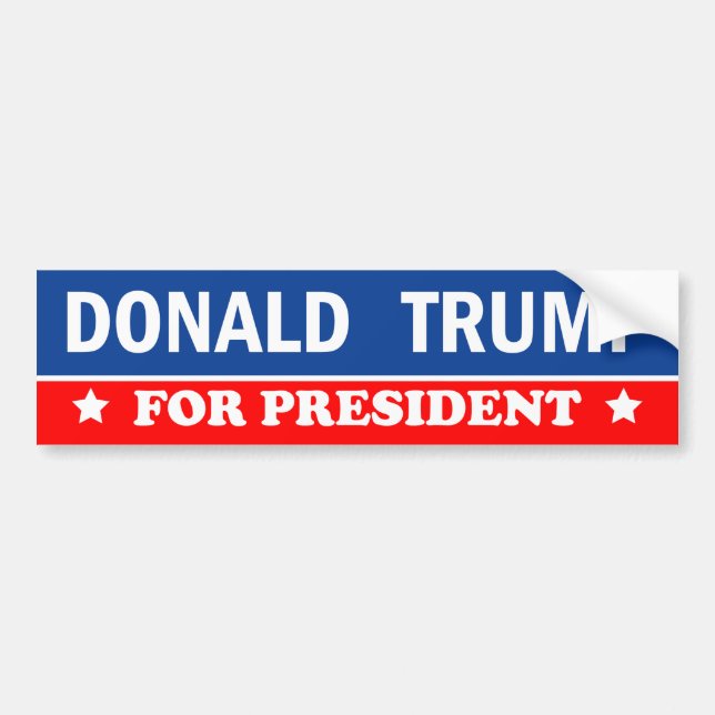 Donald Trump For President 2016 Bumper Sticker (Front)
