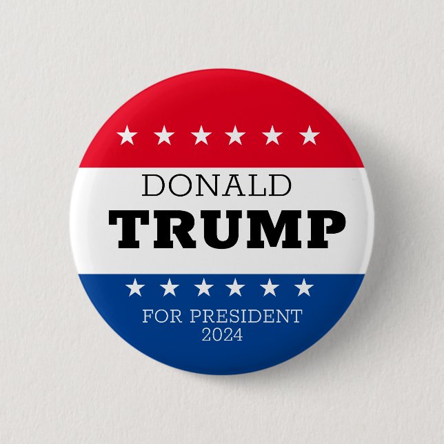 Donald Trump For President 2024 6 Cm Round Badge (Front)
