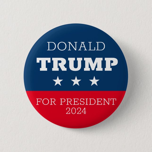 Donald Trump For President 2024 6 Cm Round Badge (Front)