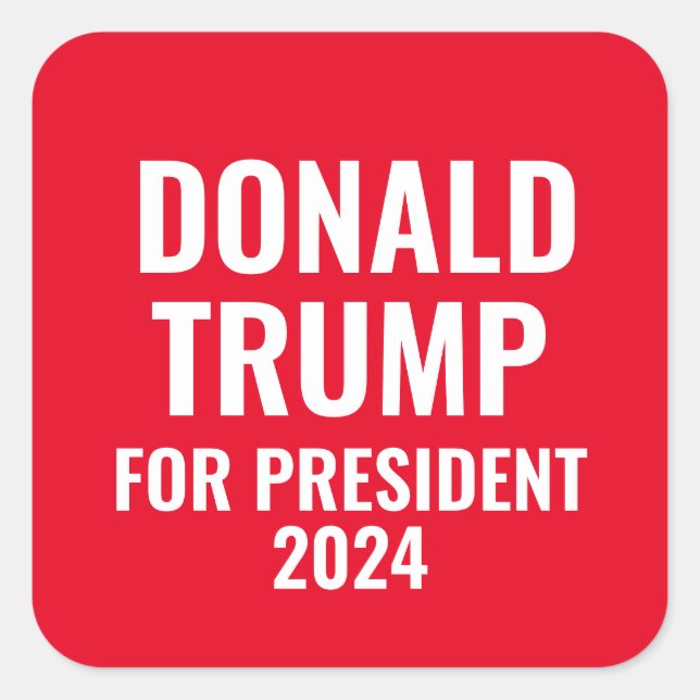 Donald Trump for President 2024  Square Sticker (Front)