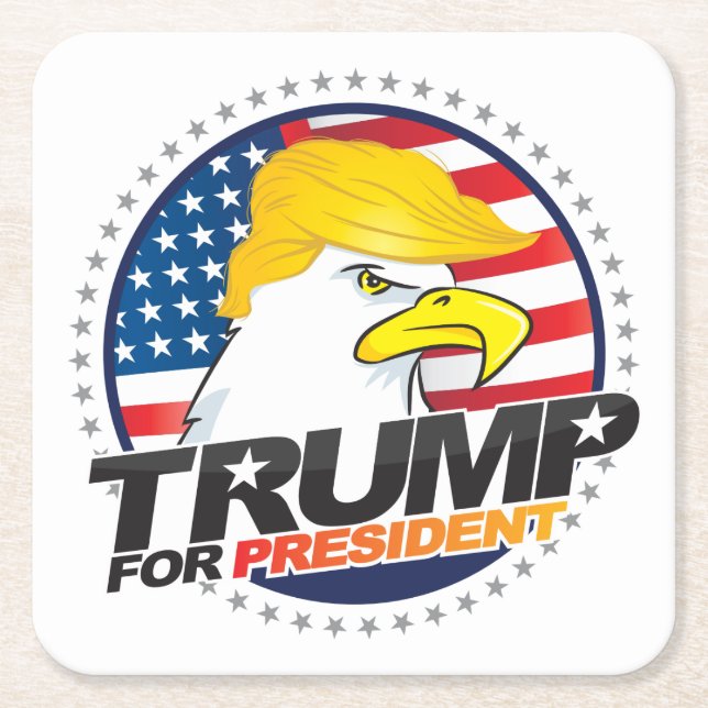 Donald Trump For President Eagle Hair Coasters (Front)