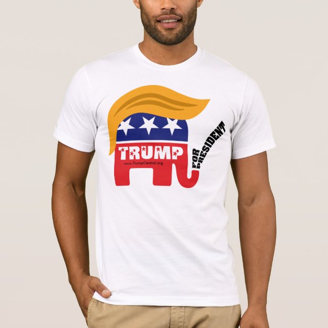 Donald Trump For President GOP Elephant Hair T-Shirt (Front)