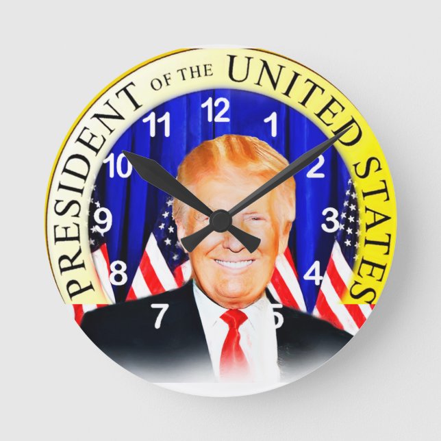 Donald TRUMP-for President of USA _ Round Clock (Front)