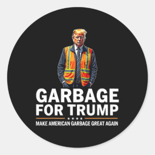 Donald Trump Garbage Orange Reflective Safety Vest Classic Round Sticker