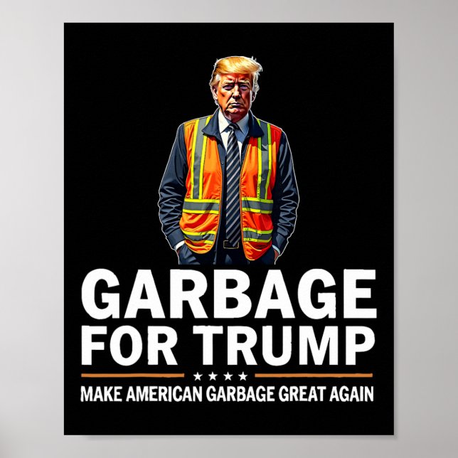 Donald Trump Garbage Orange Reflective Safety Vest Poster (Front)