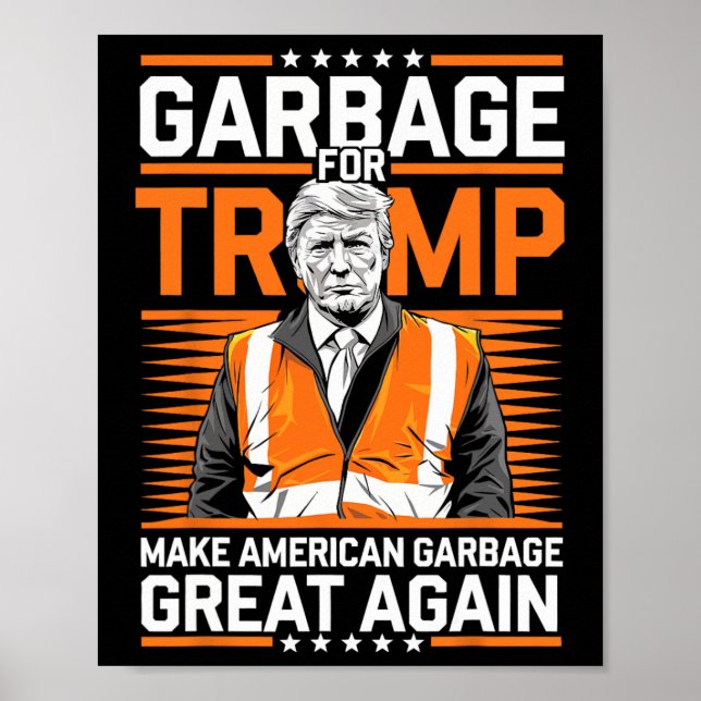 Donald Trump Garbage Orange Reflective Safety Vest Poster (Front)