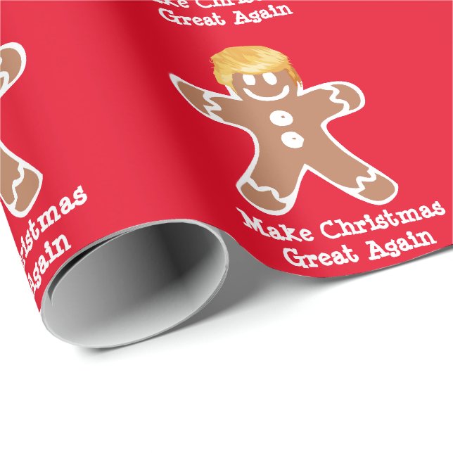 Donald Trump Gingerbread man  Wrapping Paper (Roll Corner)