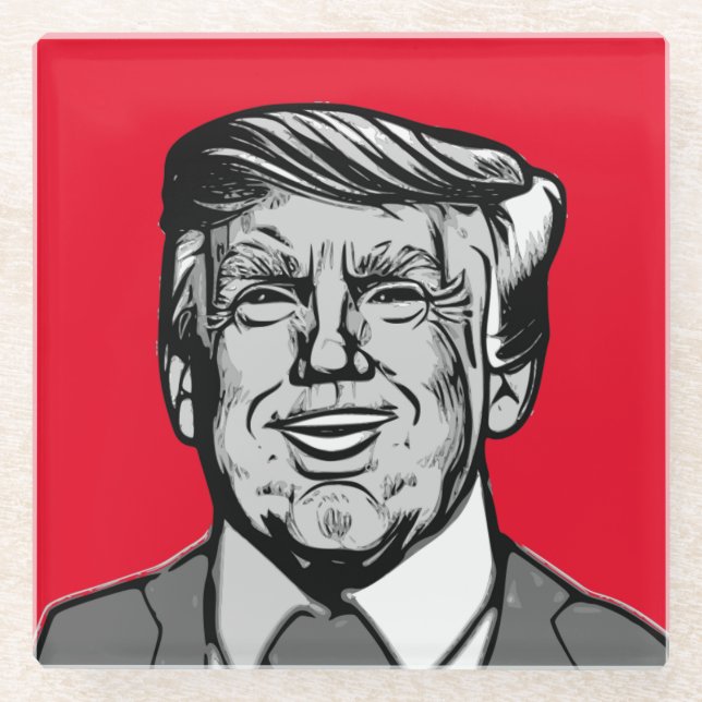 DONALD TRUMP  GLASS COASTER (Front)