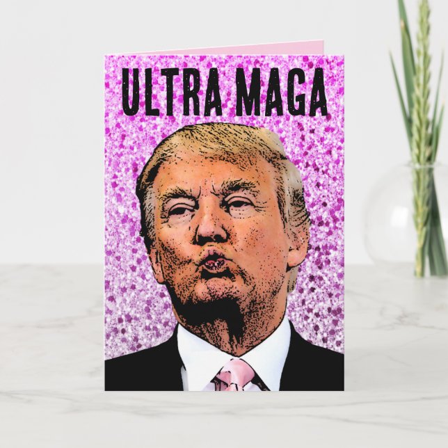 DONALD TRUMP GLITTER BIRTHDAY GREETING CARD (Front)