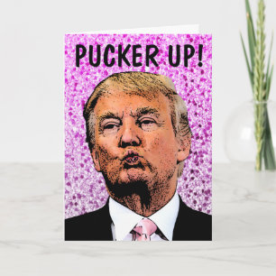 DONALD TRUMP GLITTER BIRTHDAY KISS CARDS